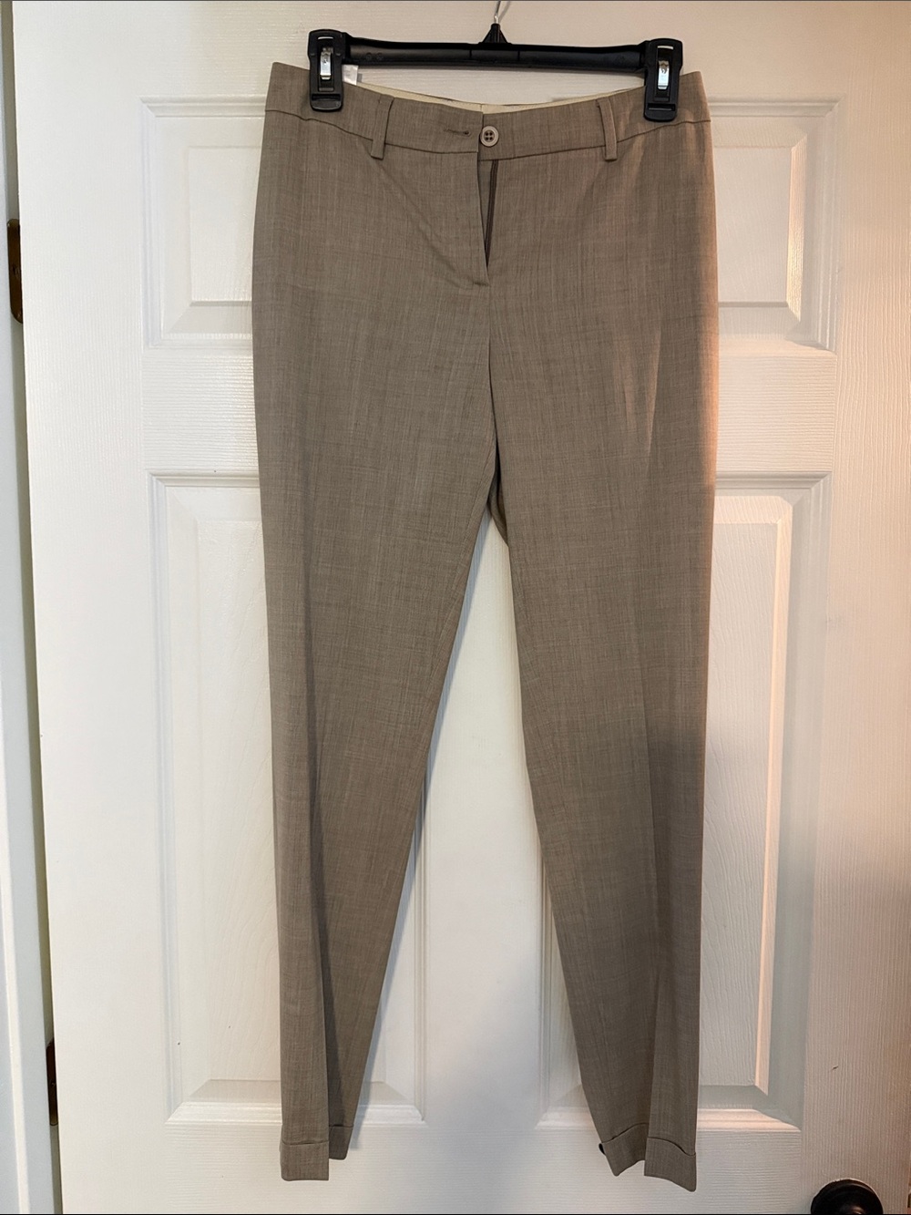 Women's Slim Tailored Taupe Dress Trousers